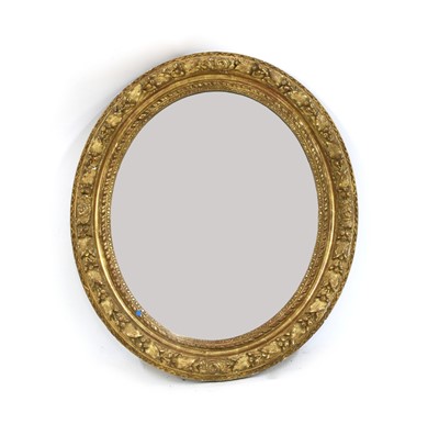 Lot 321 - A French giltwood and gesso oval mirror