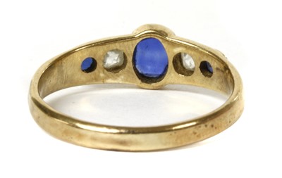 Lot 8 - A gold sapphire and diamond five stone ring
