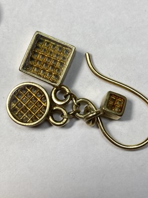 Lot 38 - A pair of silver gilt drop earrings