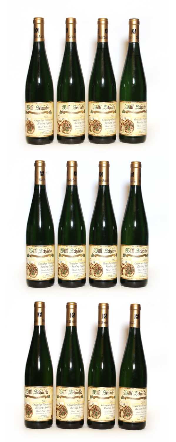 Lot 25 - Graacher Himmelreich, Riesling Auslese, Willi Schaefer, 2003, twelve bottles