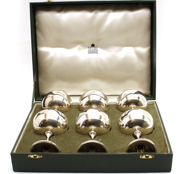 Lot 30 - Six cased silver goblets