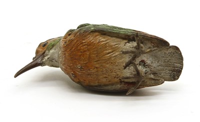 Lot 125 - A cold painted bronze kingfisher