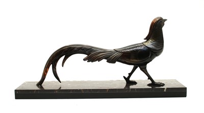 Lot 177 - An Art Deco spelter model of a golden pheasant