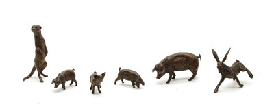 Lot 248 - Six boxed and two unboxed bronze animal models by Michael Simpson for Richard Cooper