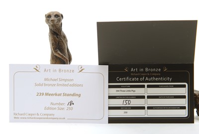 Lot 248 - Six boxed and two unboxed bronze animal models by Michael Simpson for Richard Cooper
