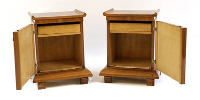 Lot 152 - A pair of Art Deco walnut bedside cupboards