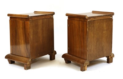 Lot 152 - A pair of Art Deco walnut bedside cupboards
