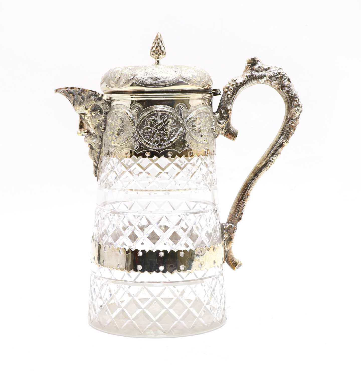 Lot 2 - A good late Victorian silver plated and cut glass lemonade jug