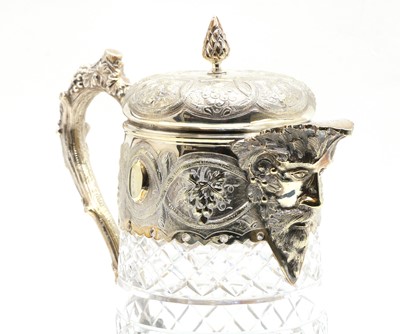 Lot 2 - A good late Victorian silver plated and cut glass lemonade jug