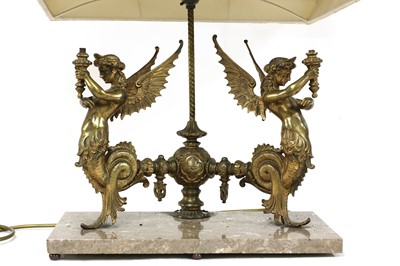 Lot 132 - An ornate neoclassical style ormolu table lamp