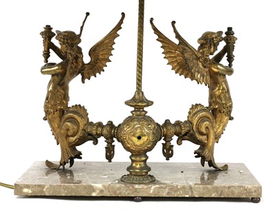 Lot 132 - An ornate neoclassical style ormolu table lamp