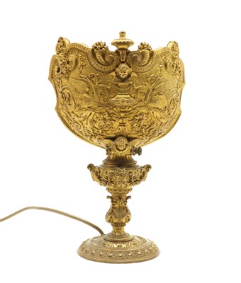 Lot 128 - A Renaissance style gilt metal table lamp