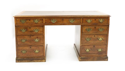 Lot 287 - A 19th mahogany twin pedestal desk