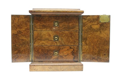 Lot 82 - A small Victorian walnut table top cabinet of drawers