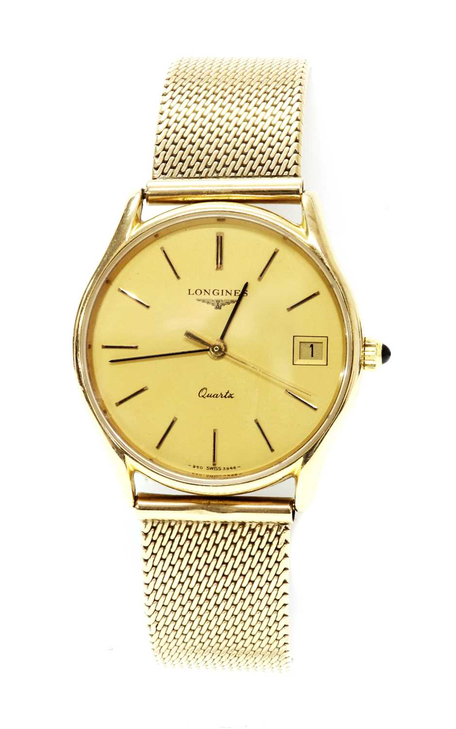 Lot 481 A gentlemen s 9ct gold Longines quartz watch