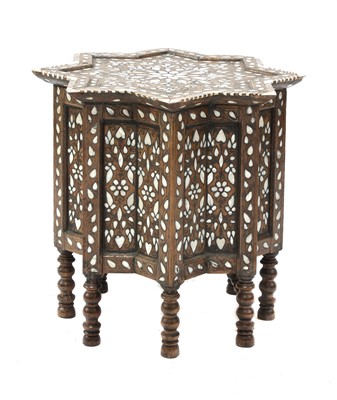 Lot 958 - A Moorish hardwood low table