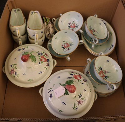 Lot 228 - A Crown Devon S Fielding & Co. Ltd. 'Mid 18th century Lowestoft Style' pottery part dinner service