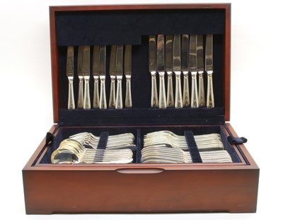 Lot 237 - A modern silver plated 8 setting canteen of cutlery, by Carrs of Sheffield