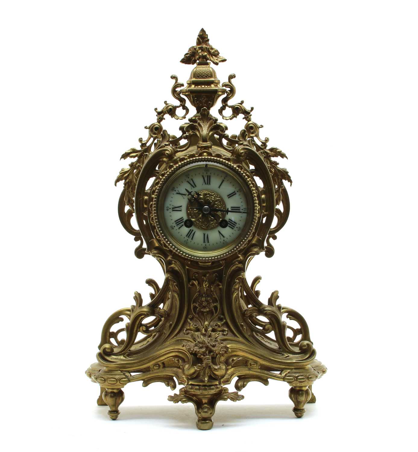 Lot 206 - A 19th century French gilt brass mantel clock