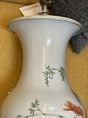 Lot 261 - A Chinese vase table lamp and shade
