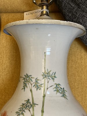 Lot 261 - A Chinese vase table lamp and shade