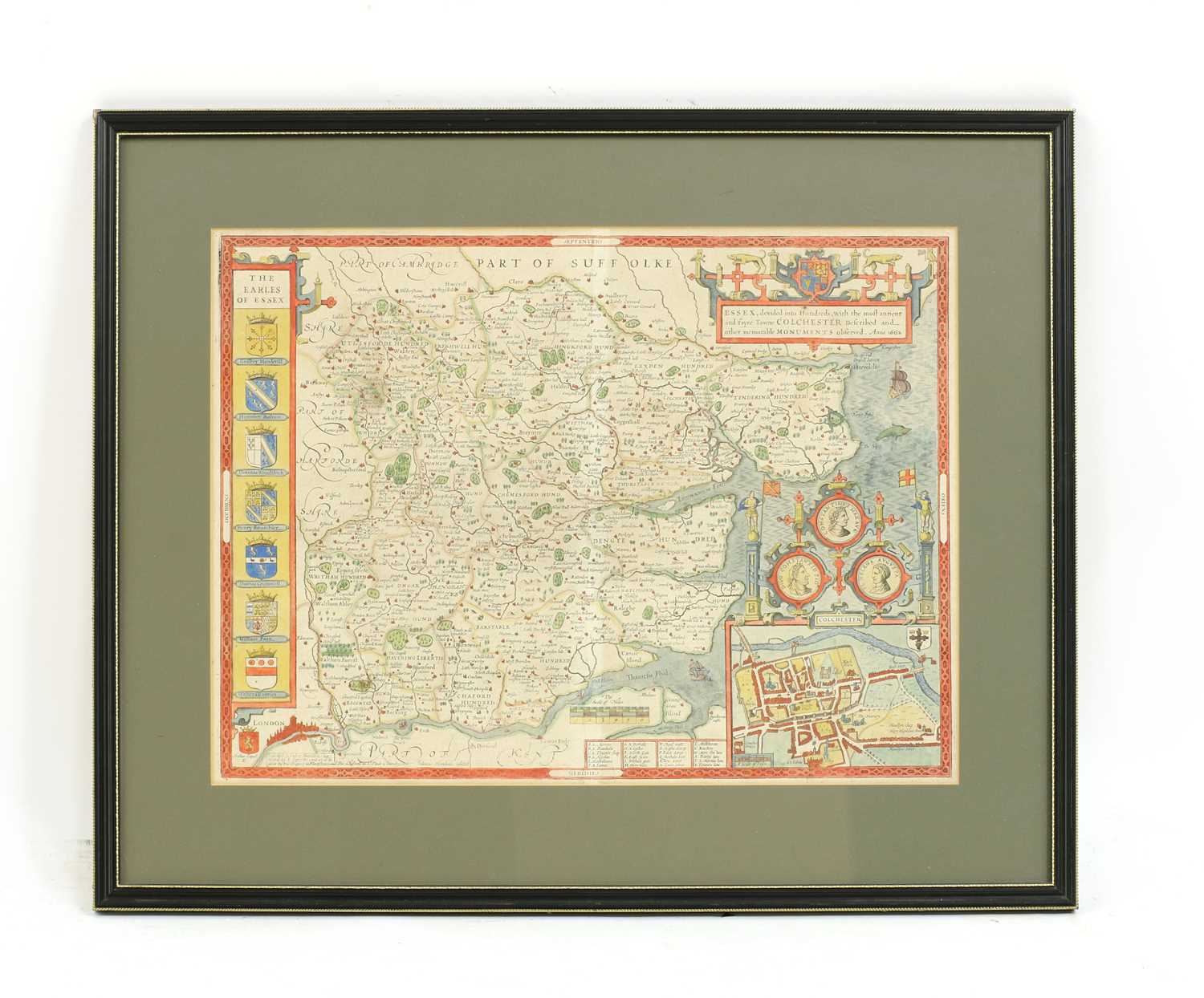 Lot 101 - A map of Essex by John Norden and John Speede