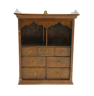 Lot 254 - A 17th century and later hanging spice cabinet