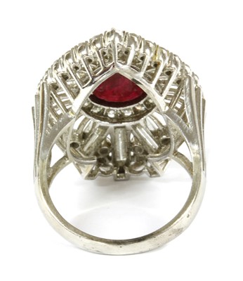 Lot 118 - A white gold ruby and diamond ring