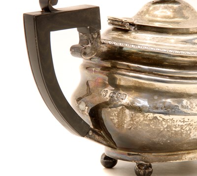 Lot 19 - A sterling silver teapot