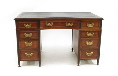 Lot 156 - A late Victorian mahogany pedestal desk