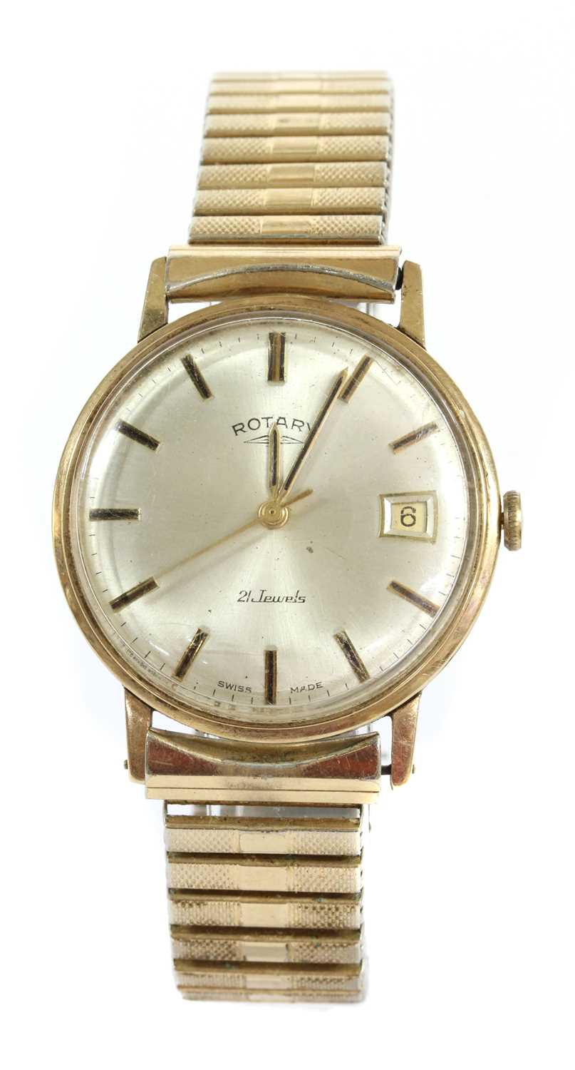 Lot 259 - A gentlemen's 9ct gold Rotary mechanical bracelet watch