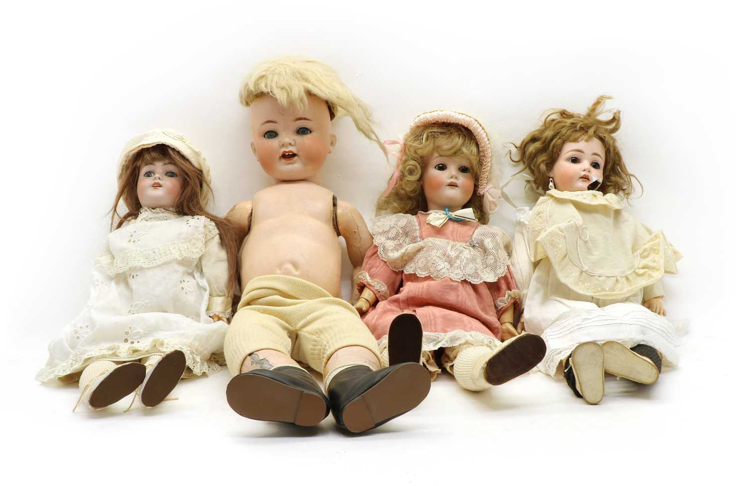 Lot 269 - Three bisque head dolls