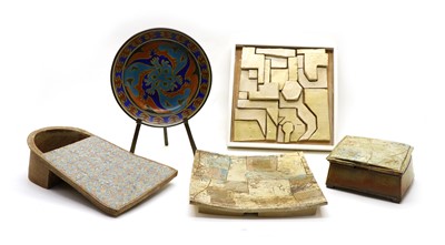 Lot 253 - A collection of Studio stoneware and slab items