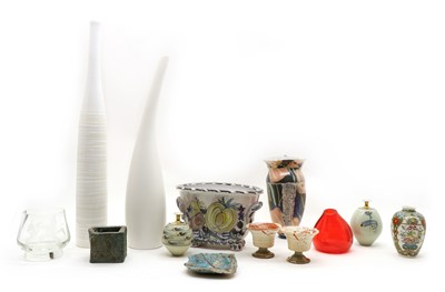 Lot 267 - A collection of mixed Studio Pottery jugs and vases