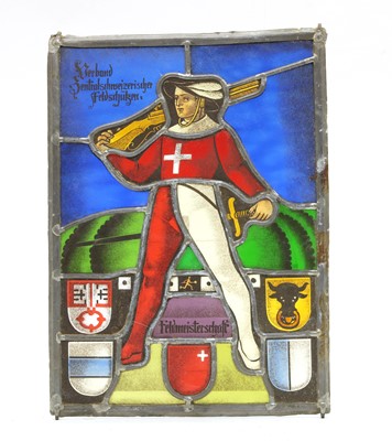 Lot 216 - Three Swiss stained glass panels