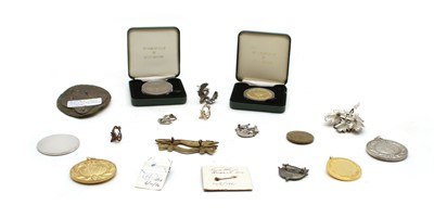 Lot 73 - Eighteen various brooches, badges and medallions of stag hunting and stalking interest