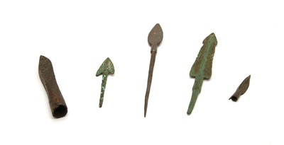 Lot 77 - Four ancient Persian bronze arrowheads