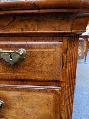 Lot 85 - A George I walnut secretaire chest on chest
