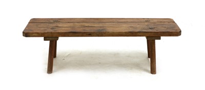 Lot 341 - A rustic stained pine pig bench