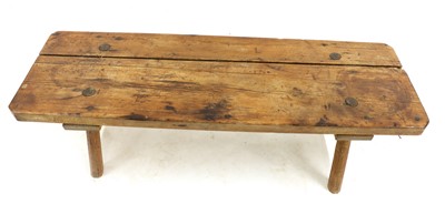 Lot 341 - A rustic stained pine pig bench
