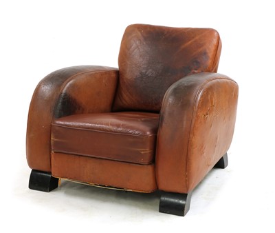 Lot 314 - An Art Deco style leather club armchair