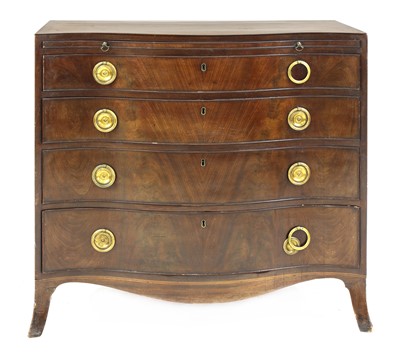 Lot 780 - A George III Cuban mahogany serpentine chest of drawers