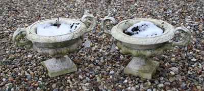 Lot 323 - Pair of Victorian cast iron urns