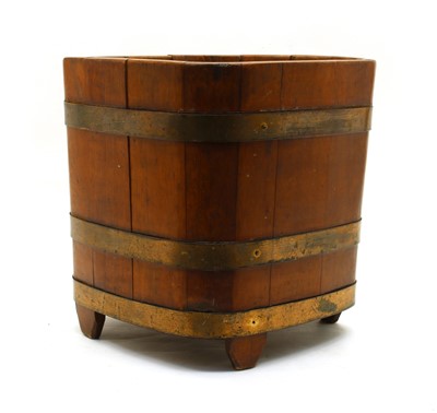 Lot 41 - A brass bound coopered oak barrel