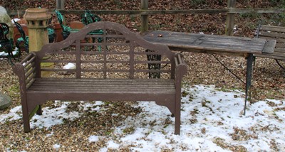 Lot 339 - A teak topped garden table
