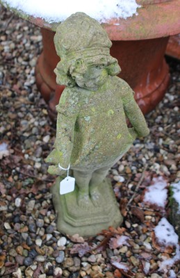 Lot 335 - A reconstituted stone model of a girl wearing a bonnet