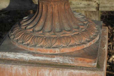 Lot 383 - A pair of terracotta garden urns