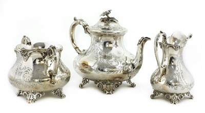 Lot 812 - A Victorian silver three piece tea service