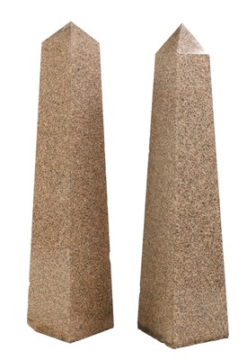 Lot 465 - A pair of large granite obelisks