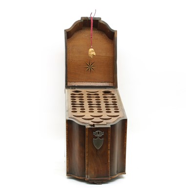 Lot 87 - A George III mahogany and crossbanded knife box